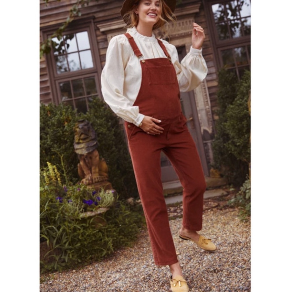 Hatch Relaxed Fit Corduroy Overalls Jumpsuits Size S Orange